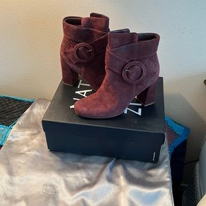 Naturalizer Rae Bordo suede booties
